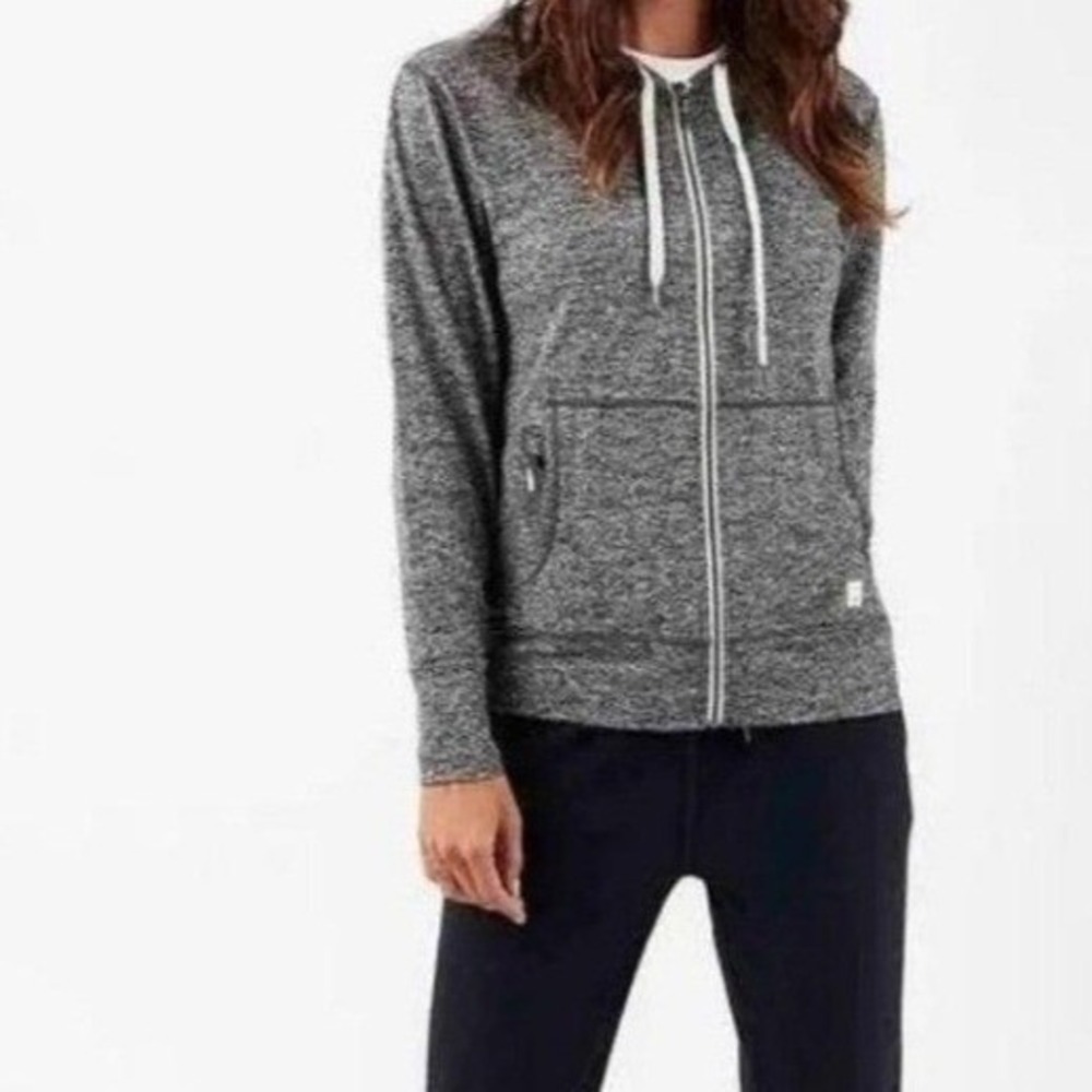 Vuori Halo Performance Hoodie 2.0 Heather Grey Full Zip Sweatshirt ActivewearXL